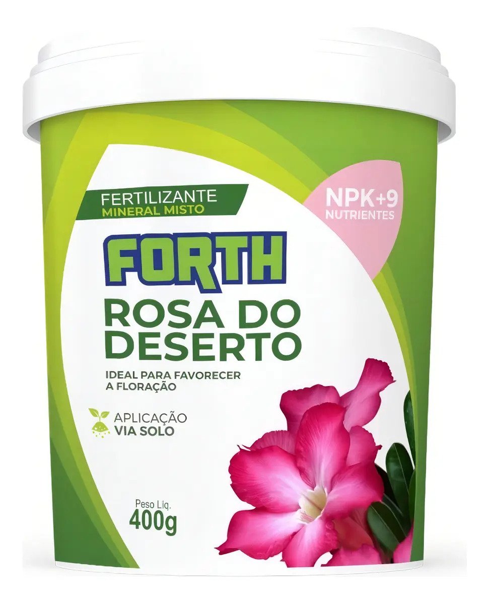 Fertilizante Forth Rosa Do Deserto Floração 400g Npk+9 Nutrientes